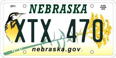NE license plate XTX470