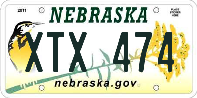 NE license plate XTX474