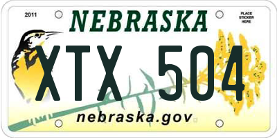 NE license plate XTX504
