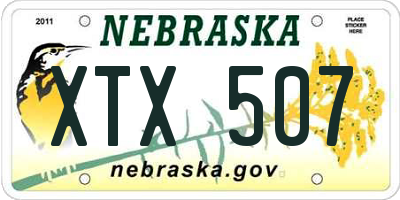 NE license plate XTX507