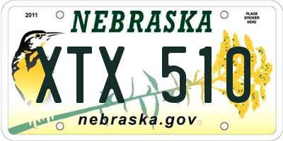 NE license plate XTX510