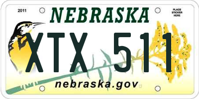 NE license plate XTX511