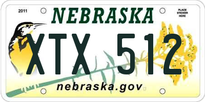 NE license plate XTX512