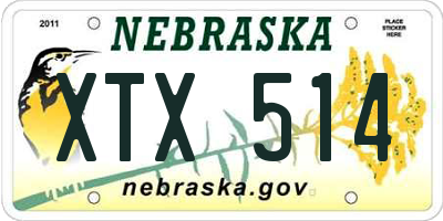 NE license plate XTX514