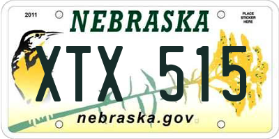 NE license plate XTX515