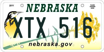 NE license plate XTX516