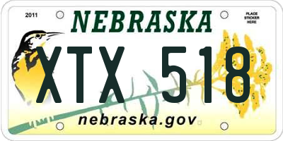 NE license plate XTX518