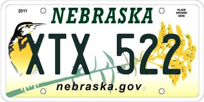 NE license plate XTX522