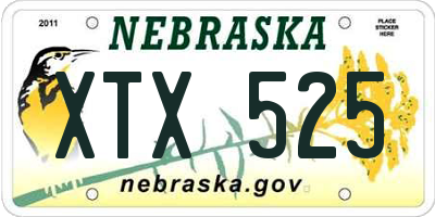 NE license plate XTX525