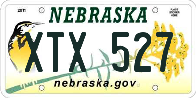 NE license plate XTX527