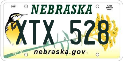 NE license plate XTX528