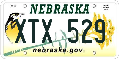 NE license plate XTX529