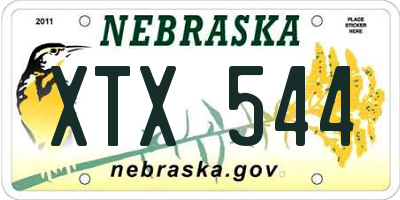 NE license plate XTX544