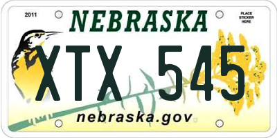 NE license plate XTX545