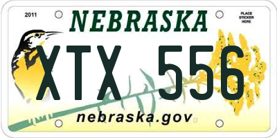 NE license plate XTX556