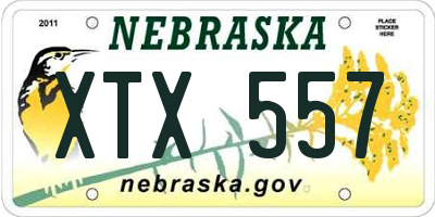 NE license plate XTX557