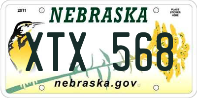 NE license plate XTX568