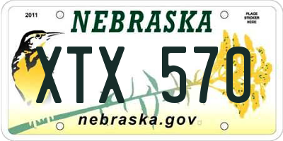 NE license plate XTX570