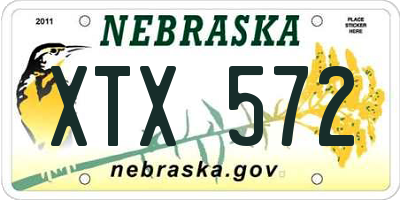 NE license plate XTX572
