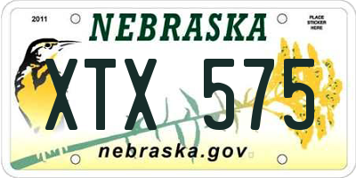 NE license plate XTX575