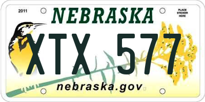NE license plate XTX577