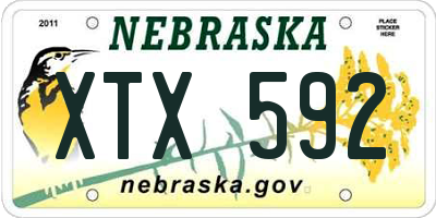 NE license plate XTX592