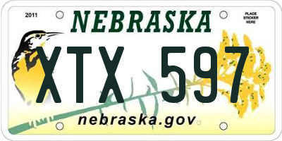 NE license plate XTX597