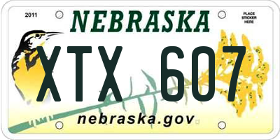 NE license plate XTX607