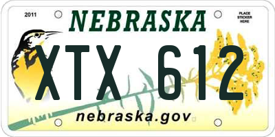 NE license plate XTX612