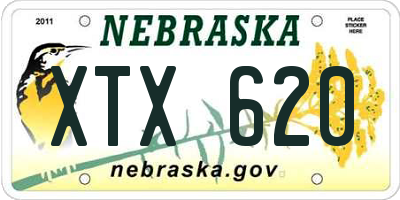 NE license plate XTX620