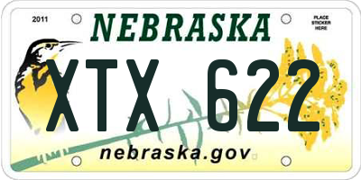 NE license plate XTX622