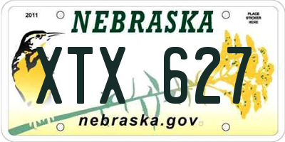 NE license plate XTX627