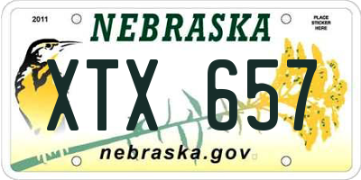 NE license plate XTX657