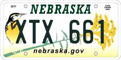 NE license plate XTX661