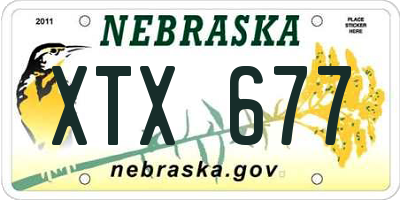 NE license plate XTX677