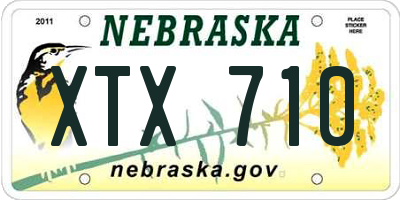 NE license plate XTX710