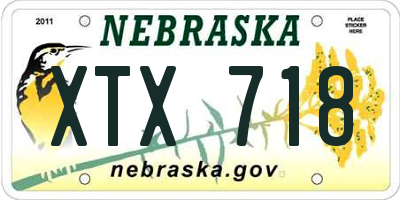 NE license plate XTX718