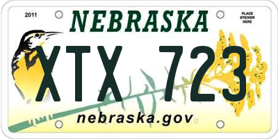 NE license plate XTX723