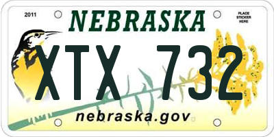 NE license plate XTX732