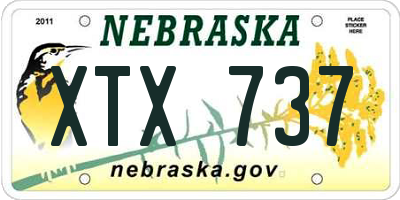NE license plate XTX737