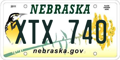 NE license plate XTX740