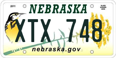 NE license plate XTX748