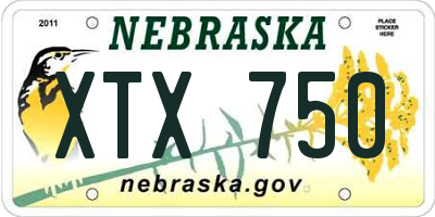 NE license plate XTX750