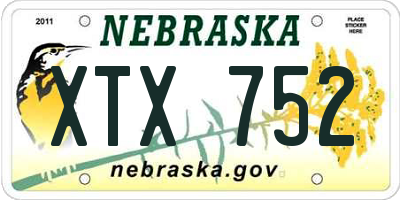 NE license plate XTX752