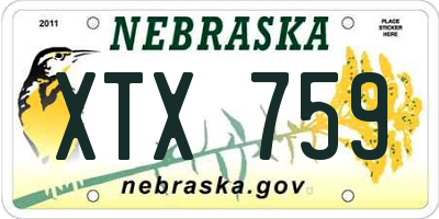 NE license plate XTX759