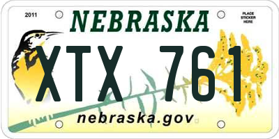 NE license plate XTX761