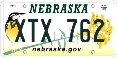 NE license plate XTX762