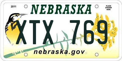 NE license plate XTX769