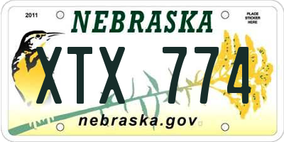 NE license plate XTX774