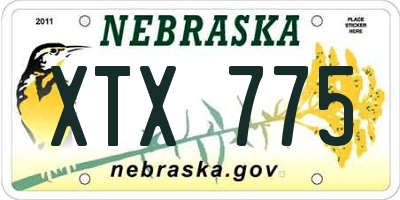 NE license plate XTX775